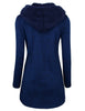 Autumn And Winter Slim Plus Size Horn Button Hooded Woolen Top Women's Clothing