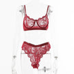 Women's Solid Color Lace Push Up Lingerie Set