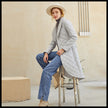 Single-breasted Temperament Women's Silver Warm Cotton Coat Mid-length Slim Coat Silver Gray Waist