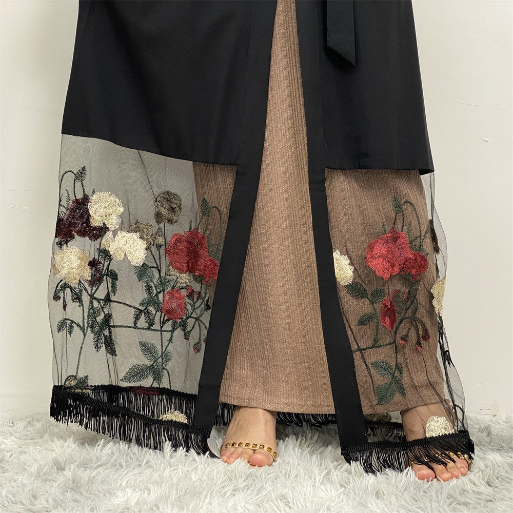 New Style Cardigan Robe Patchwork Embroidery