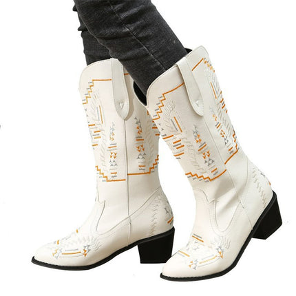 Thin Boots European And American Pointed Toe Retro High-heeled Boots