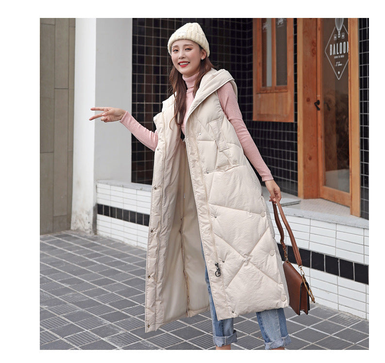 Women's Down Mid-length Thickened Vest Jacket