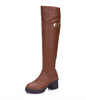 Over The Knee Boots High Chunky Heel Side Zipper