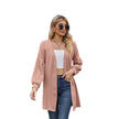 Long Sleeve Solid Color Loose Cardigan Top Women's Knitting Coat