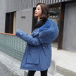 Oversized Fur Collar Cotton-padded Coat Loose Plus Velvet Thickening Women