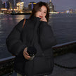 Black Design Niche Down Padded Jacket