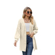 Long Sleeve Solid Color Loose Cardigan Top Women's Knitting Coat