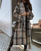 European And American Women's Fashion Plaid Long Coat