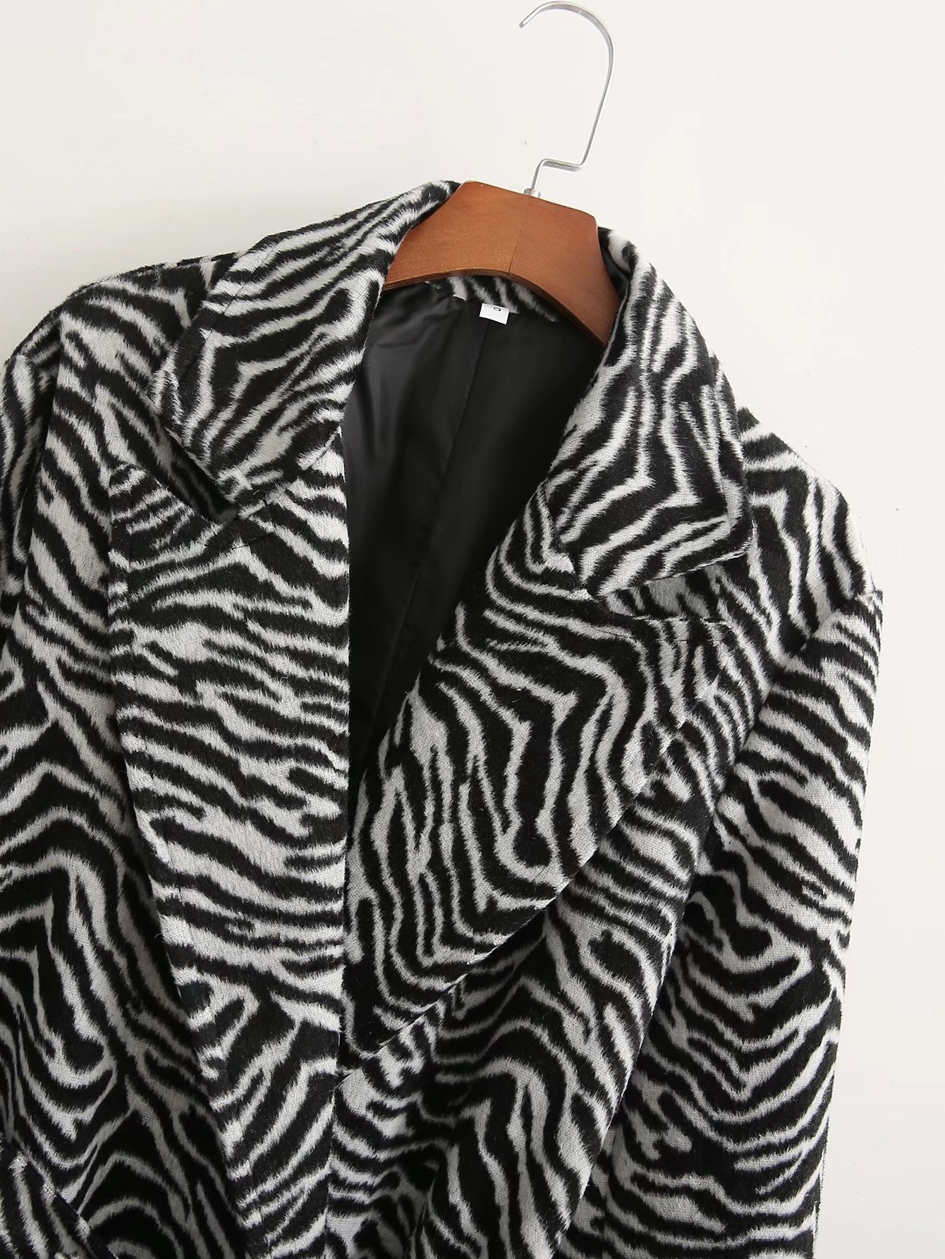 Style Retro Zebra Print Loose Coat