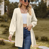 Long Sleeve Solid Color Loose Cardigan Top Women's Knitting Coat