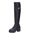 Over The Knee Boots High Chunky Heel Side Zipper