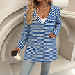 Elegant Striped Cardigan Hooded Knitted Long-sleeved Coat